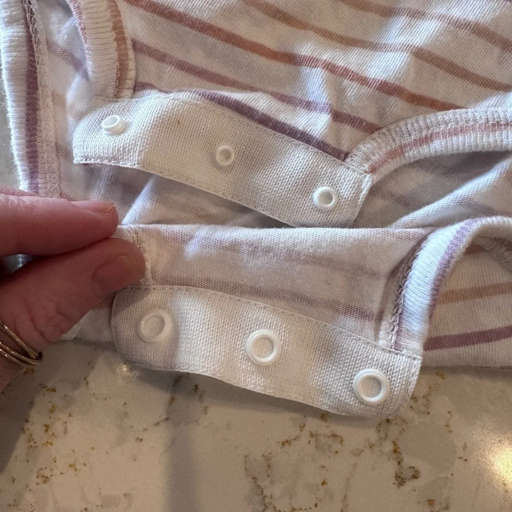12M- Grand Canyon National Park Striped Baby Onesie - Orange Butterfly
